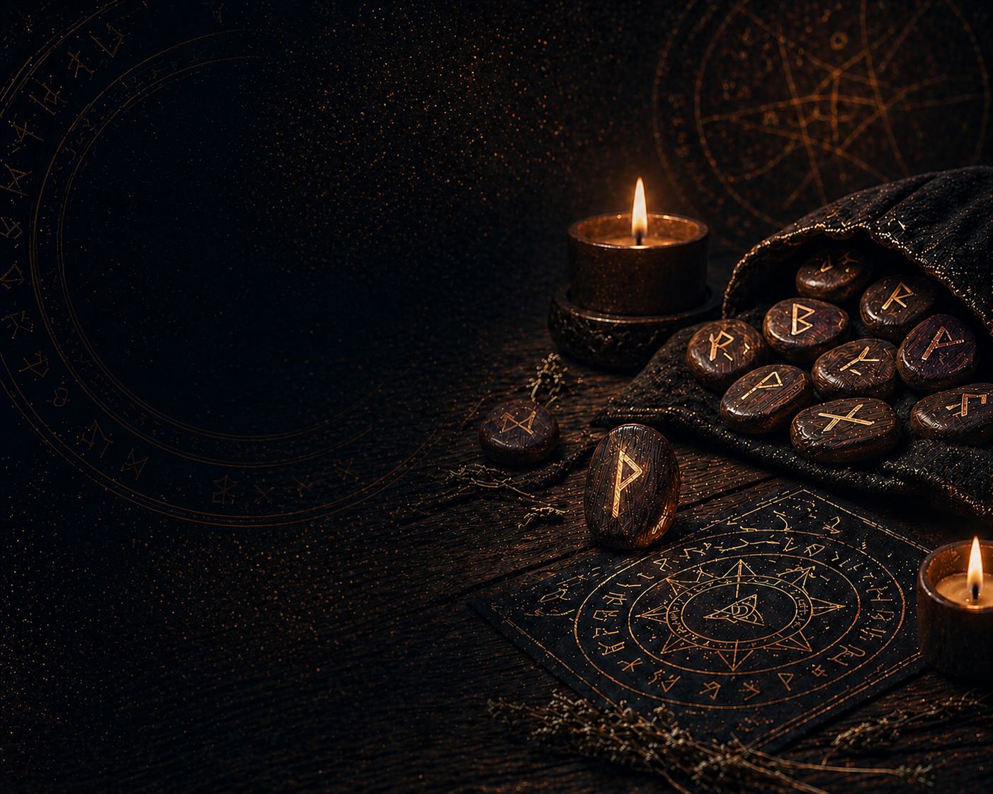 Elder Futhark runes from the Norse runic tradition